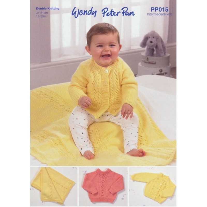 Wendy Wools Knitting Pattern Pp015 Baby Cardigan And Blanket Knit In