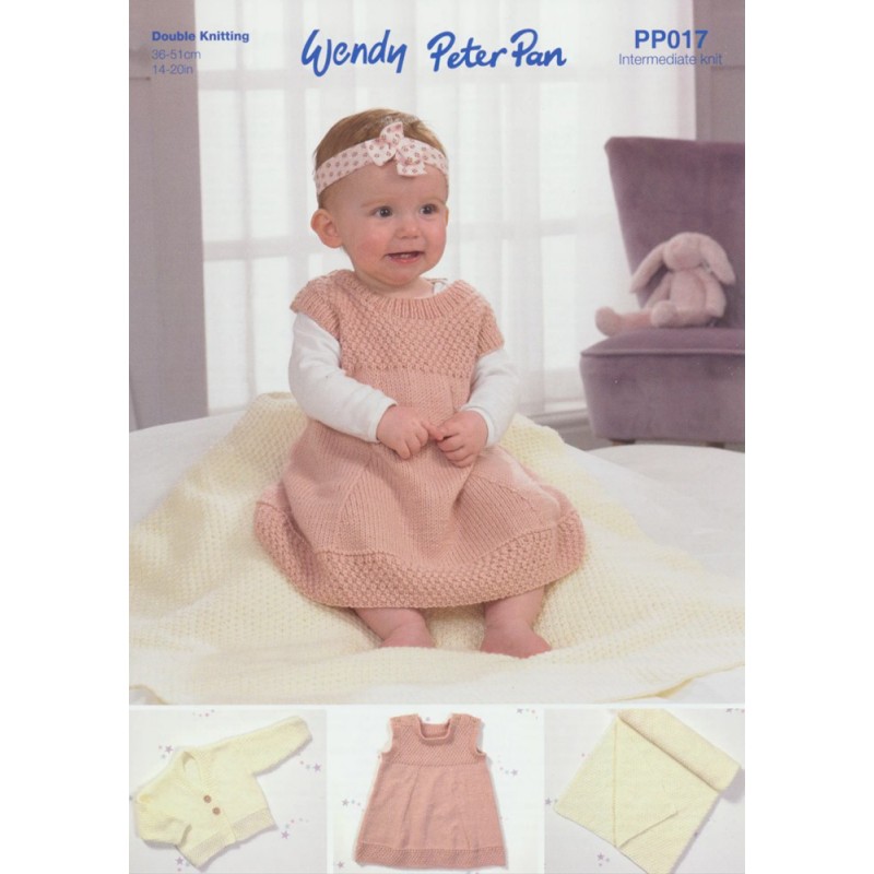 Wendy Wools Knitting Pattern PP017 Baby Dress Cardigan & Blanket in ...