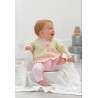 Wendy Wools Knitting Pattern PP021 Baby Stripe Cardigan Leaf Hem in Peter Pan DK