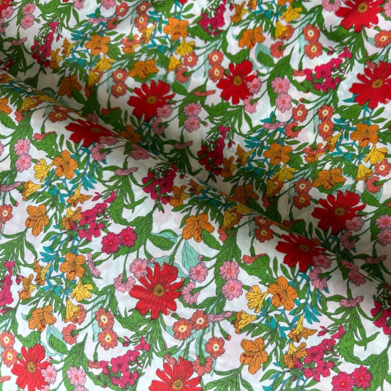 100 Cotton Pima Lawn Fabric Peter Horton Flower Meadow Field Floral