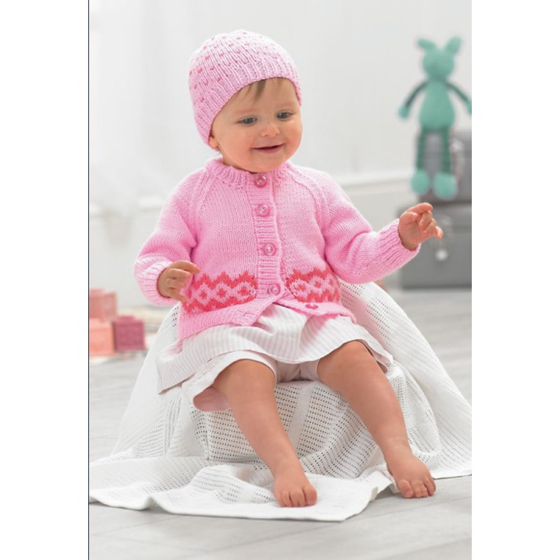 Wendy Wools Knitting Pattern PP019 Baby Heart Cardigan & Hat in Peter ...