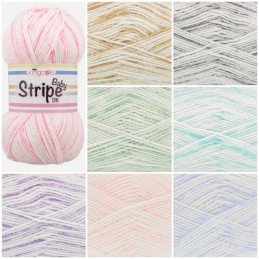 King Cole Baby Stripe DK Knitting Yarn 100% Acrylic Crochet 100g