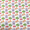 Polycotton Fabric Rainbow Colouring Teddy Duck Rabbit Hearts Toys Kids Nursery