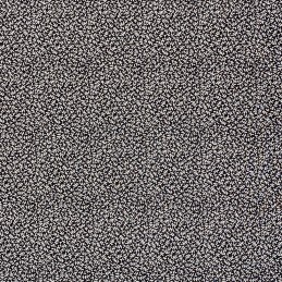 Cotton Poplin Fabric with Small Fern Leaves Black