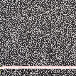 Cotton Poplin Fabric with Small Fern Leaves Black