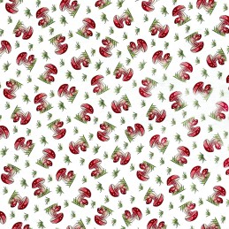 Mini Toadstools and Mushrooms Scattered White