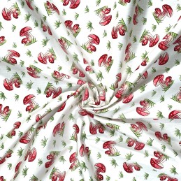 Mini Toadstools and Mushrooms Scattered White