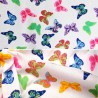 Polycotton Fabric Colourful Pretty Butterflies Bugs Insects Butterfly
