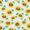 100% Cotton Poplin Fabric Large Sunflowers Floral Summer Cordelia Street