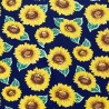 100% Cotton Poplin Fabric Large Sunflowers Floral Summer Cordelia Street