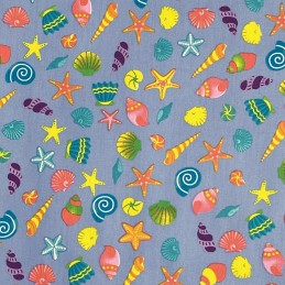 Beach Seaside Shells Starfish Sea Holiday Nautical DENIM