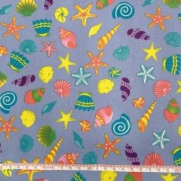 Beach Seaside Shells Starfish Sea Holiday Nautical DENIM