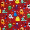 100% Brushed Cotton Monsters Kids Winceyette Flannel Fabric R.E.D Textiles