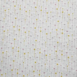 100% Brushed Cotton Shooting Stars Star Winceyette Flannel Fabric R.E.D Textiles White 303504