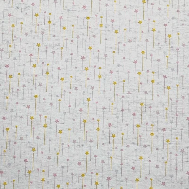 100% Brushed Cotton Shooting Stars Star Winceyette Flannel Fabric R.E.D Textiles
