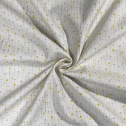 100% Brushed Cotton Shooting Stars Star Winceyette Flannel Fabric R.E.D Textiles White 303504
