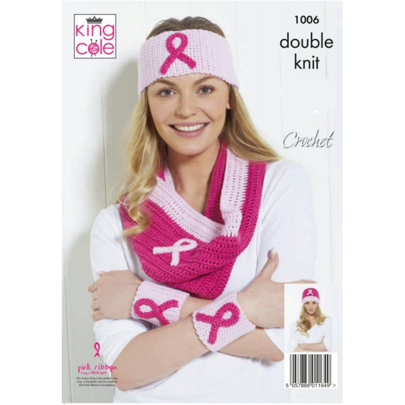 King Cole Knitting & Crochet Pattern Breast Cancer Awareness Pink ...