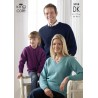 King Cole Knitting Pattern 3018 Sweaters & Cardigan Knitted in Merino Blend DK