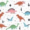 Polycotton Fabric Dino Dinosaur Party Jurassic Kids T-Rex Stegosaurus 112cm Wide