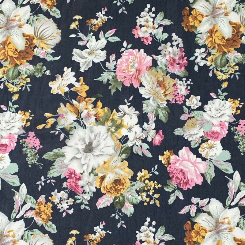 Cotton Voile Pastel Summer Floral Printed Dress fabric 111cm M1593 -  Midland Textiles
