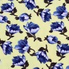 SALE Double Georgette Polyester Fabric Lemon Tulips Flower Floral Print 150cm Wide