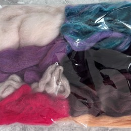 mixed felting tops waste scrap bags 50g or 100g