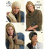 King Cole Knitting Pattern 3157 Apparel Accessories Knitted in Baby Alpaca DK