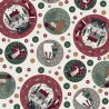 100% Cotton Fabric Hollyberry Christmas Happy Holiday Festive Lynette Anderson