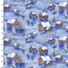 100% Cotton Fabric 3 Wishes Christmas Village Trees Snowy Scenes Scenic