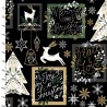 100% Cotton Fabric 3 Wishes Christmas Trees Reindeer Patchwork Bells