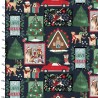 100% Cotton Fabric 3 Wishes Christmas Animals Dogs Pets Puppies Festive