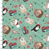 100% Cotton Fabric 3 Wishes Christmas Cats Kittens Festive Baskets Presents