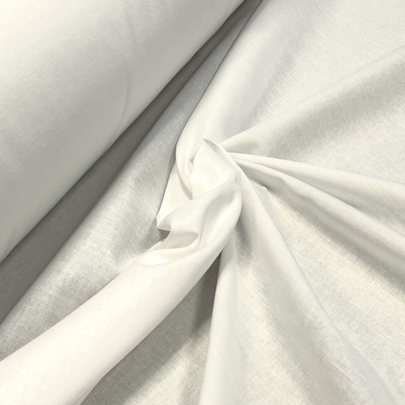 Sale 100% Cotton Fabric Plain Solid White Mercerised 60