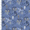 100% Cotton Fabric 3 Wishes Christmas Birds and Branches Baubles Floral Pinecone