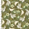 100% Cotton Fabric 3 Wishes Christmas Flying Doves Mistletoe Birds Floral Leaves
