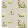 100% Organic Cotton Fabric Debbie Shore Wildlife Flowers Hares Birds