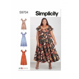 Simplicity Sewing Pattern S9702 Misses' V-Neck Empire-Line Dress With  Pockets