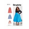 Simplicity Sewing Pattern S9712 Misses' Contoured Waistband Pleated Full Skirts
