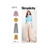 Simplicity Sewing Pattern S9715 Misses' Blouse Button Down Shirt Trousers Shorts