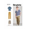 Simplicity Sewing Pattern S9718 Men's Knit Top, Cargo Trousers And Shorts