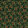 100% Cotton Fabric Rose & Hubble Christmas Holly Berries Vines Xmas 135cm Wide