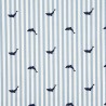 SALE 100% Cotton Poplin Fabric Freedom Dolphin Stripes Animal Ocean Stripe