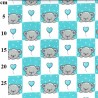 Polycotton Fabric Teddy Bear Checkered Hearts Balloon Valentine Love