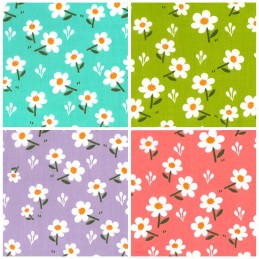 Polycotton Fabric Daisy Floral Flower Daisies Spring Stonefield Avenue