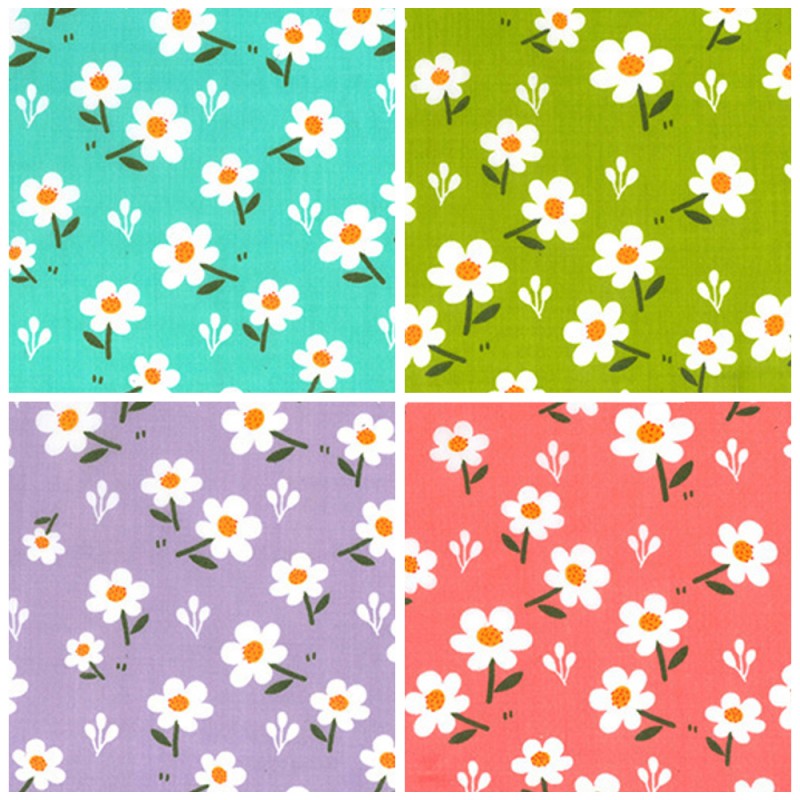 Polycotton Fabric Daisy Floral Flower Daisies Spring Stonefield Avenue