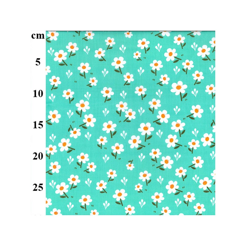 Polycotton Fabric Daisy Floral Flower Daisies Spring Stonefield Avenue