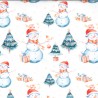 100% Cotton Digital Fabric Rose & Hubble Christmas Festive Xmas Snowman Birds