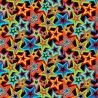 100% Cotton Fabric Makower Monster Mash Star Space Stars Colourful Outlines