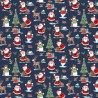 100% Cotton Fabric Makower Christmas Santa Scenic Reindeer Rudolph Tree Snowman