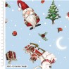 100% Cotton Fabric Debbi Moore Driving Gnome for Christmas Santa's Sleigh Gonk